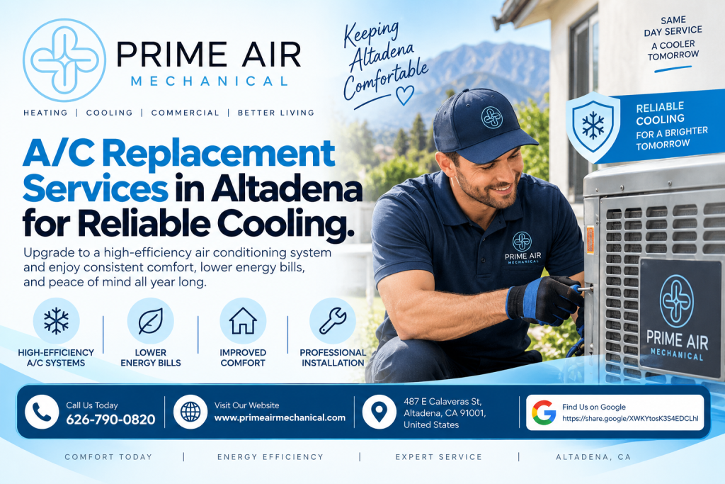 A/C Replacement Services in Altadena for Reliable Cooling